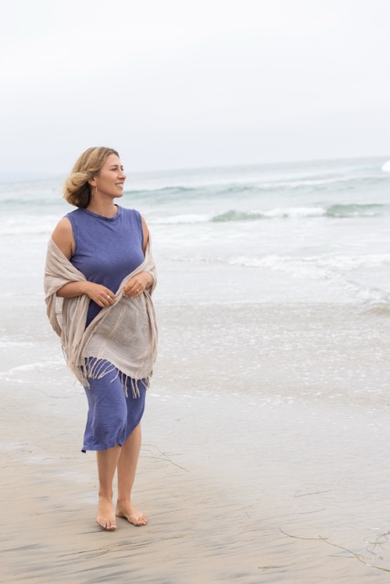 Vera McGrath standing on the beach in Carlsbad